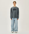 Marithé François Girbaud SHADOW CLASSIC LOGO DYEING LONG SLEEVE TEE blue