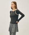 Marithé François Girbaud W SLEEVELESS LAYERED LONG SLEEVE TEE charcoal