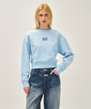 Marithé François Girbaud W FLOWER CLASSIC LOGO CROP SWEATSHIRT oatmeal