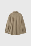 General Idea [General Idea PICK] Women's Loose Fit Button Wrap Stripe Shirt [BEIGE]