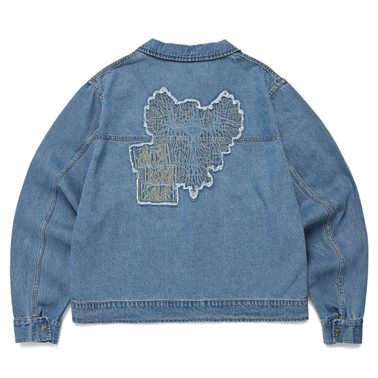Cavish Denim Rawcut Embroidery Jacket [Blue]