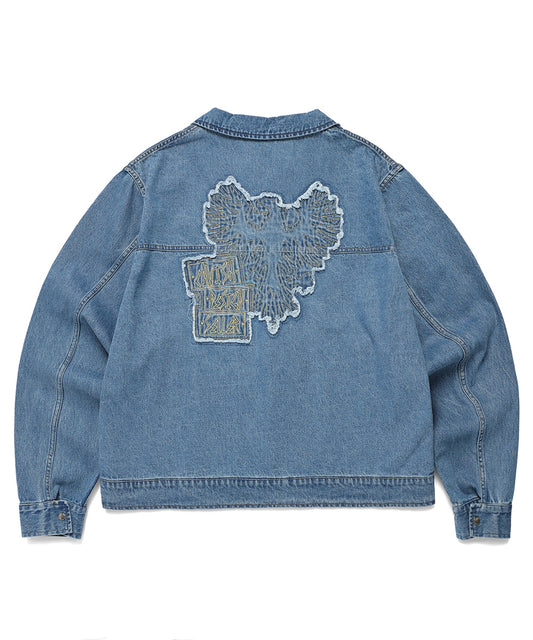 Cavish Denim Rawcut Embroidery Jacket [Blue]