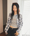 Mahagrid Bleached Raw-Cut Check Shirt