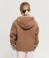 Marithé François Girbaud Kids Classic Logo Fleece Hoodie Zip-Up Ivory