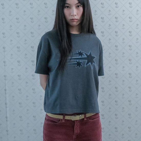 Nice Ghost Club Drawing 3Star Big Crop Tee [Charcoal]