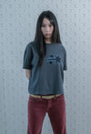 Nice Ghost Club Drawing 3Star Big Crop Tee [Charcoal]
