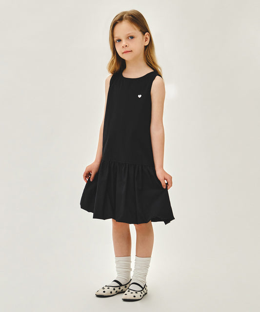 Marithé François Girbaud Kids Bubble Sleeve Sleeveless Onepiece Black