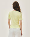 Marithé François Girbaud W SQUARE NECK LACE DETAIL TEE