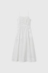 General Idea [LUPITA PICK] WOMAN LACE SLEEVELESS LONG DRESS [WHITE]