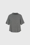 General Idea WOMAN Acetate Mock Neck Short Sleeve T-Shirt