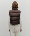Marithé François Girbaud W Classic Logo Crop Down Vest Dark Brown