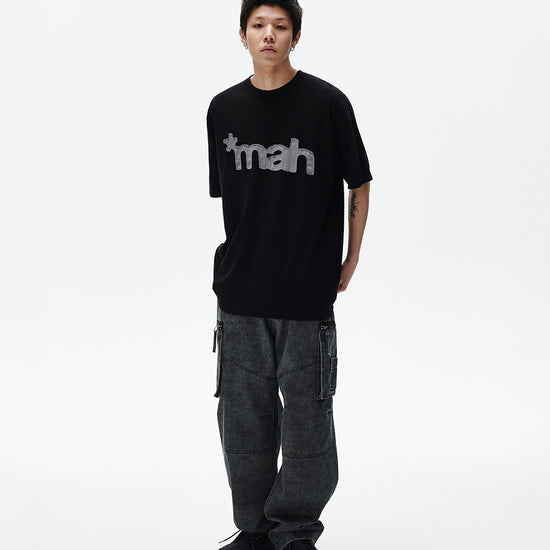 Mahagrid mah Cut Off Applique Tee [Black]