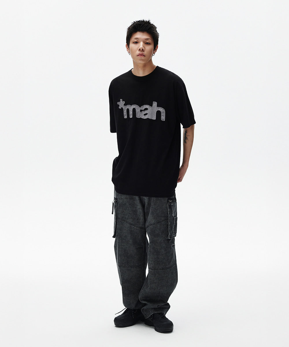 Mahagrid mah Cut Off Applique Tee [Black]