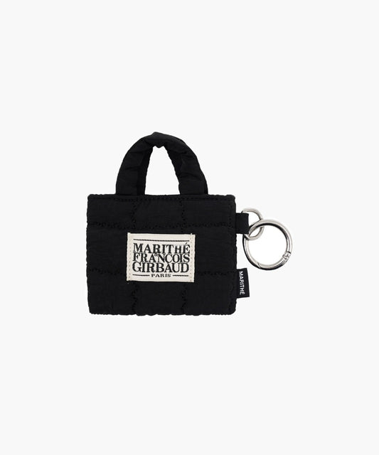 Marithé François Girbaud Classic Logo Mini Padding Bag Keyring Ivory