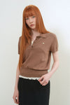 General Idea WOMAN Airy Essential Collar Half Knit