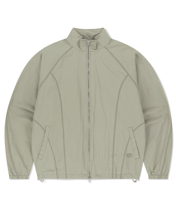 Mahagrid Cover Stitch Nylon Track Jacket [Beige]