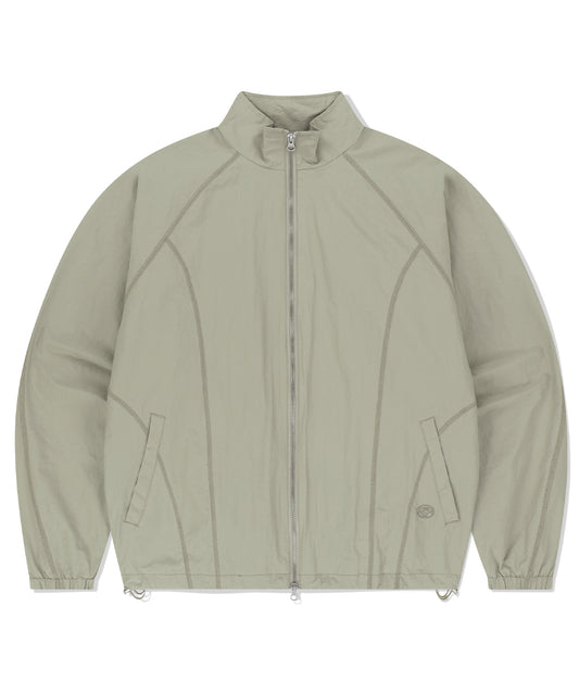 Mahagrid Cover Stitch Nylon Track Jacket [Beige]