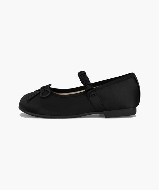 Marithé François Girbaud Kids Round Toe Flats with Scrunchie - Black