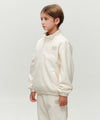 Marithé François Girbaud Kids Classic Logo Fleece Anorak in Ivory