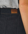 Marithé François Girbaud W DENIM PLEATED MIDI SKIRT indigo