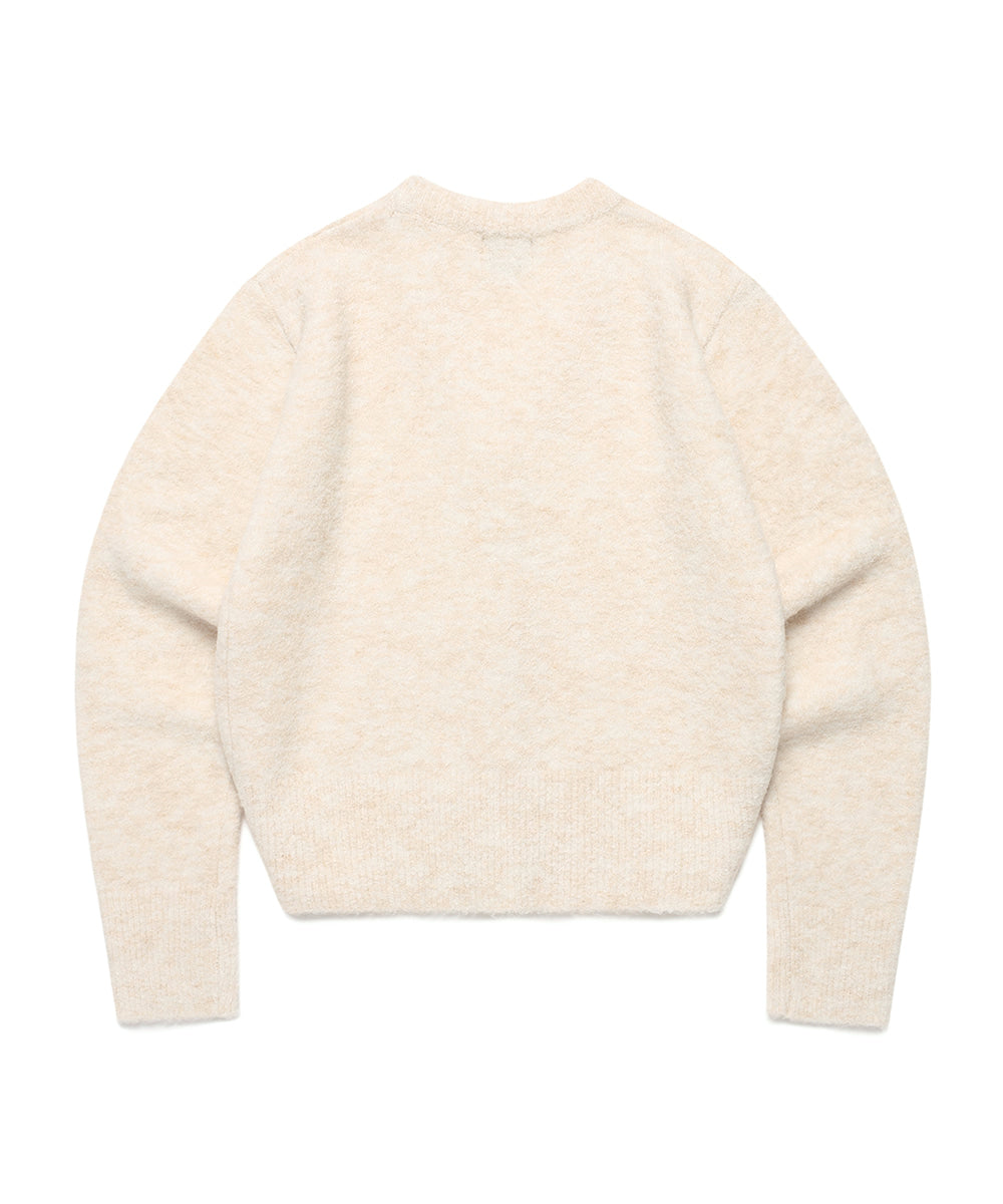 Cavish W Two Tone Boucle Cardigan in Ivory
