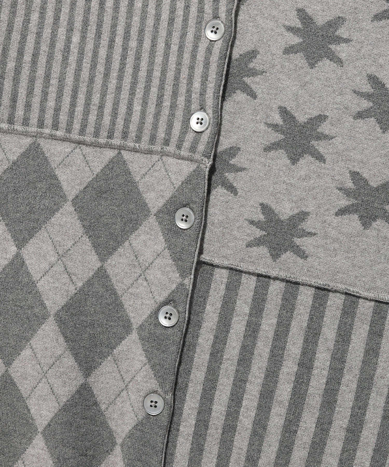 Nice Ghost Club Patchwork Knit Cardigan