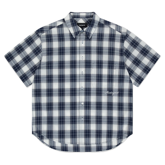 Mahagrid Ombre Check Half Shirt