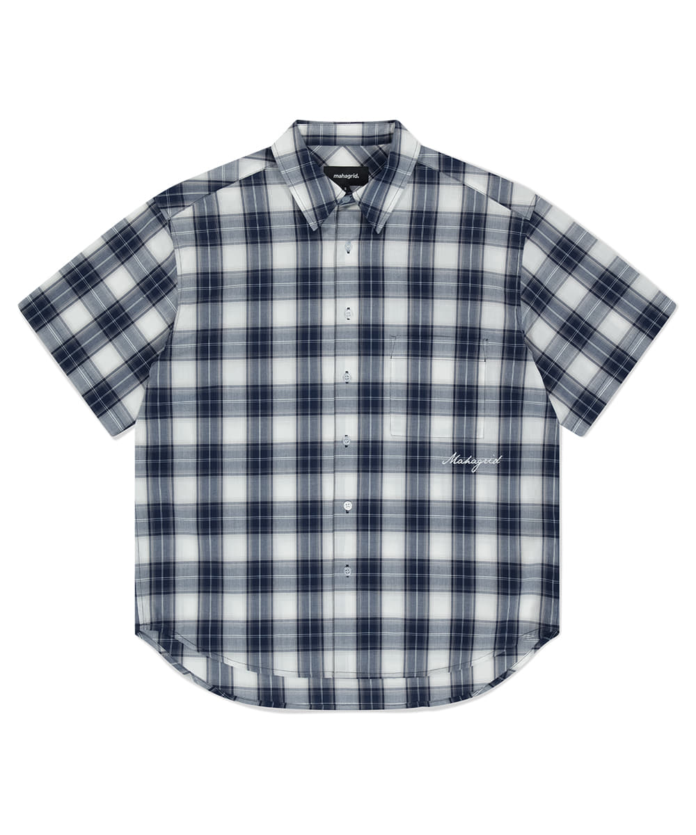 Mahagrid Ombre Check Half Shirt