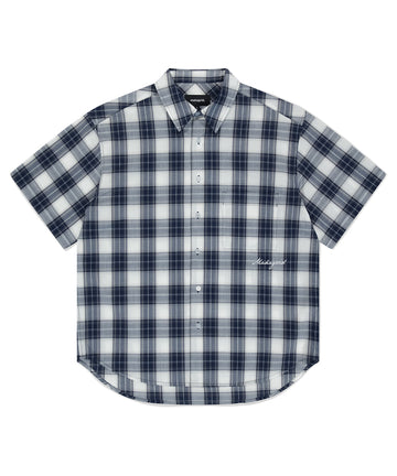 Mahagrid Ombre Check Half Shirt