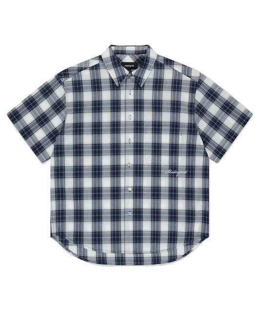 Mahagrid Ombre Check Half Shirt