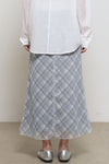 General Idea WOMAN Check Sheer Long Skirt