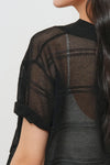 General Idea WOMAN Sheer Net Button Collar Half Knit