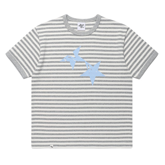 Cavish Striped Twin Star Ringer Short Sleeve Tee
