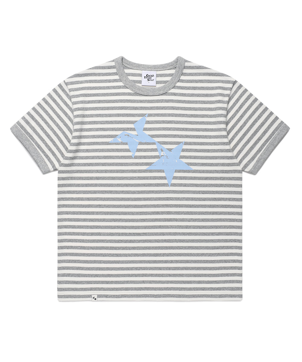 Cavish Striped Twin Star Ringer Short Sleeve Tee