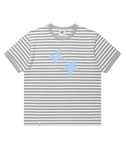Cavish Striped Twin Star Ringer Short Sleeve Tee