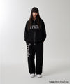 Mahagrid mah CUT OFF APPLIQUE ZIP-UP HOODIE