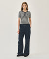 Marithé François Girbaud W STRIPE HENLEY NECK TEE