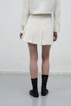 General Idea WOMAN Tweed Pleats Mini Skirt [WHITE]