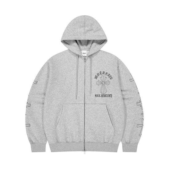 Mahagrid Cross Stud Hood Zip Up
