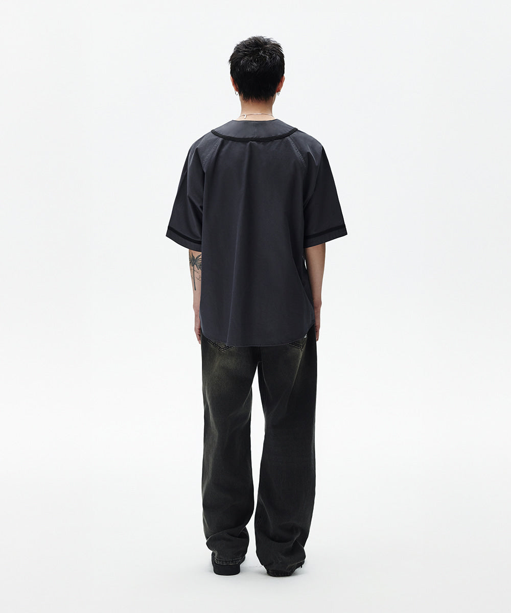 Mahagrid Serif Logo Baseball Shirt