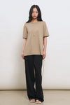 General Idea WOMAN Temperature Cut Cool Semi Wide Knit Pants [IVORY]