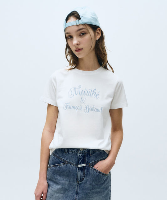 Marithé François Girbaud W Cursive Logo Tee White