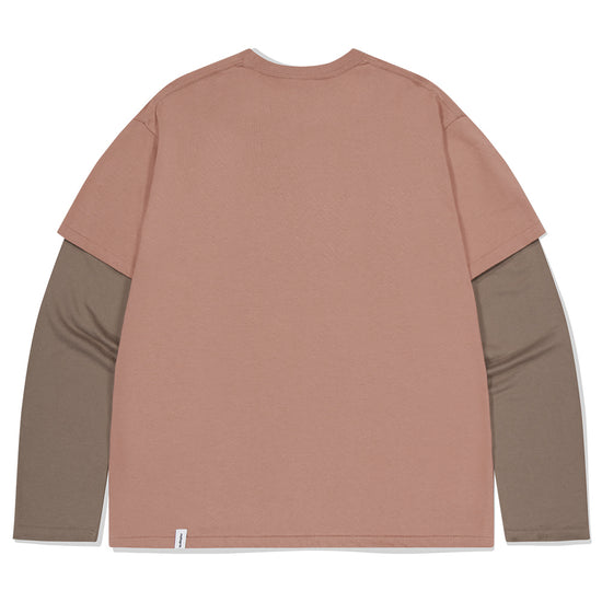 Mahagrid Symbol Layered Long Sleeve Tee Brown