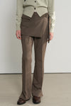 General Idea WOMAN Skirt Layered Bootcut Slack Pants [TAUPE]