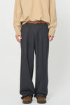 General Idea MAN One-Tuck Wide Fleece Slacks [CHARCOAL]
