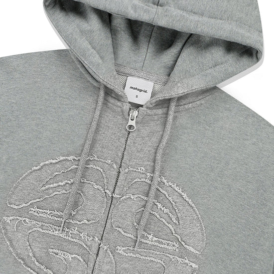 Mahagrid ECLIPSE RAW CUT ZIP UP HOODIE