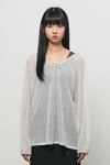 General Idea WOMAN Sheer Neck String Knit Pullover