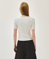 Marithé François Girbaud W STRIPE HENLEY NECK TEE