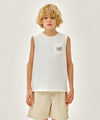 Marithé François Girbaud Kids Doodle Classic Logo Pocket Sleeveless Blue