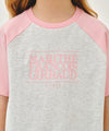 Marithé François Girbaud Kids Classic Logo Raglan Oversized Tee Coral Pink